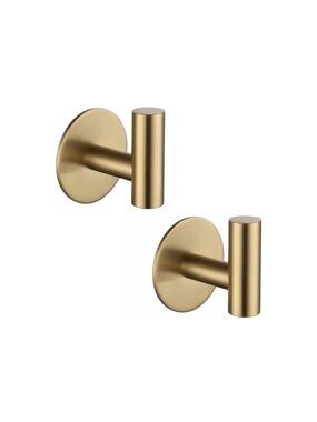 3M Self-Adhesive Wall Hooks Gold Finish Hardware (2-Pack)